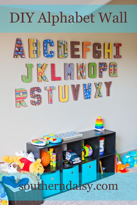 Diy Alphabet Wall, Abc Wall Decor, Diy Alphabet Letters, Alphabet Wall Decor, Abc Wall, Daycare Decor, Toddler Boy Room Decor, Letter Wall Decor, Alphabet Wall Art