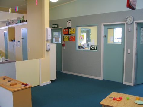 Day Care Interior Design | Daycare Interior Colours | sienna design Daycare Colors Schemes, Daycare Entrance Ideas, London Bridges, Small Nurseries, Daycare Center, Yellow Colour Scheme, Daycare Ideas, Classroom Theme, Stepping Stone