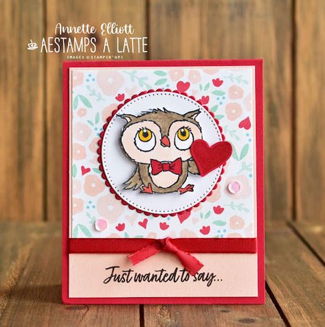 Country Floral Lane Dsp, Valentines Day Celebration, Stampin Up Valentine Cards, Adorable Owls, Owl Valentines, Country Bouquet, Valentine Love Cards, Owl Card, Homemade Birthday Cards