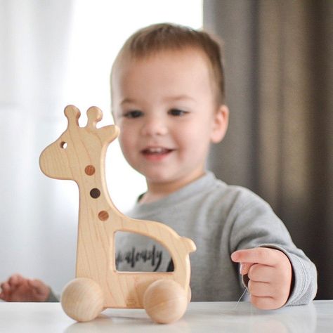 Giraffe Toy Diy, Wooden Push Toys Plans, Wood Giraffe, Cnc Childrens Toys, Wooden Push Toys, Wood Baby Toys, Wooden Toys Design, Wooden Educational Toys, Childrens Wooden Toys Fox