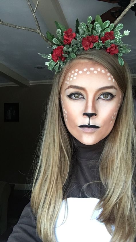 Deer Halloween Makeup, Deer Halloween, Makeup 2016, Deer Makeup, Halloween Stuff, Halloween 2017, Special Effects, Costume Ideas, Face Painting