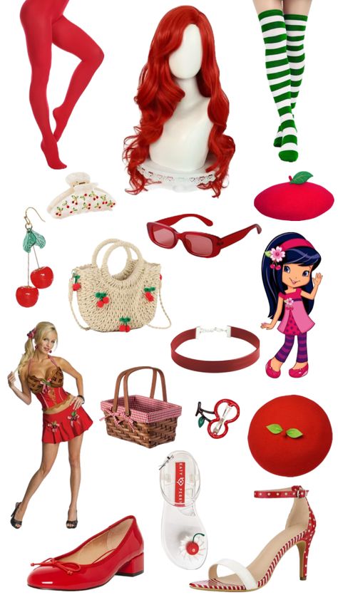 #cherry #red #cherryjam #strawberryshortcake #outfit #rave #costume #cosplay #coachella Fruit Costumes, Rave Fit, Rave Costume, Outfit Rave, Costume Cosplay, Rave Outfits, Strawberry Shortcake, Cherry Red, Halloween Costumes