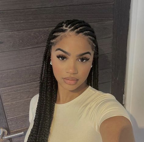 Ethiopian Cornrows, Braided Hairstyles Light Skin, Small Fulani Braids, Braids For Round Faces, Half Head Braids, Mexico Braids, Boho Cornrows, Braided Hairstyles For Black Women Cornrows, Cute Box Braids