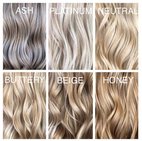 Bronde, Platinum, Ash, Honey: Gallery of the Most Beautiful, Shiny Balayage - Color - Modern Salon Platinový Blond, Shades Of Blonde Hair, Blonde Hair Color Chart, Different Shades Of Blonde, Blonde Dreads, Blond Balayage, Hair Color Chart, Natural Blonde, Balayage Blonde