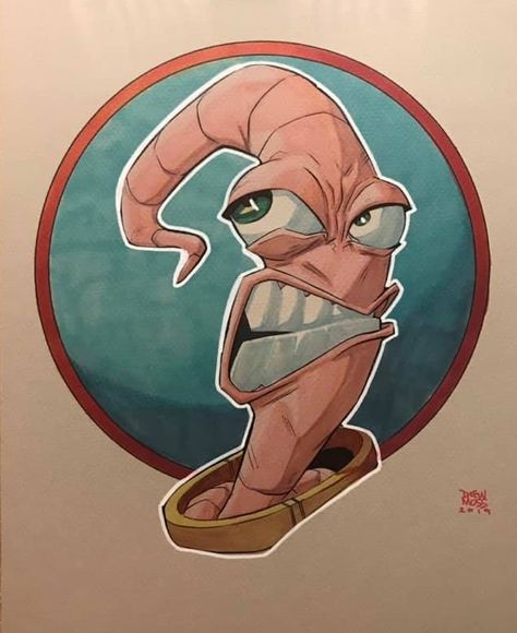 Earthworm Jim Tattoo, Earth Worm, Earthworm Jim, Tattoo Graffiti, Earth Drawings, Super Suit, Earthworms, Graffiti Drawing, Movie Art