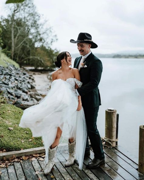 The bride with her stunning Corral White Wedding boots! 

At Outback Traders Australia, we're honored to be a part of such special moments, providing footwear that not only enhances your style but also becomes a cherished part of your journey. 🌟 Here's to the happy couple and the beginning of a lifetime filled with love, laughter, and unforgettable adventures! 🥂✨ 

#corralboots #whiteboots #weddingboots #outbacktraders #outbacktradersau #marchbride White Wedding Boots, Horse Wedding, Wedding Boots, Corral Boots, Wedding White, White Boots, Special Moments, Happy Couple, The Happy