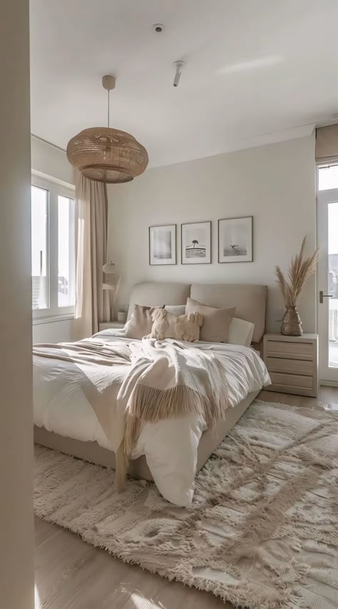 Beige Room, Neutral Bedroom Decor, White Room Decor, Dream Bedroom Inspiration, Warm Bedroom, Classy Bedroom, Bedroom Decor Cozy, Redecorate Bedroom, Cozy Room Decor