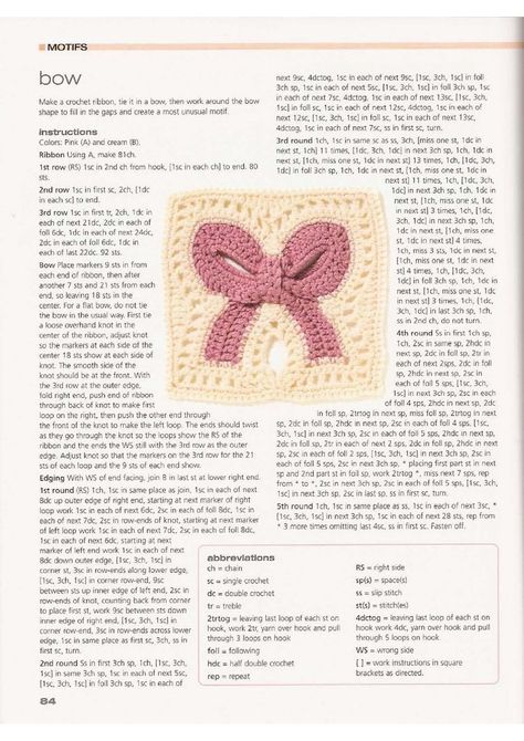 Crochet Bow, Crochet Stitches Guide, Mode Crochet, Crochet Design Pattern, Pola Sulam, Crochet Fashion Patterns, Crochet Square Patterns, Fun Crochet Projects, Crochet Things