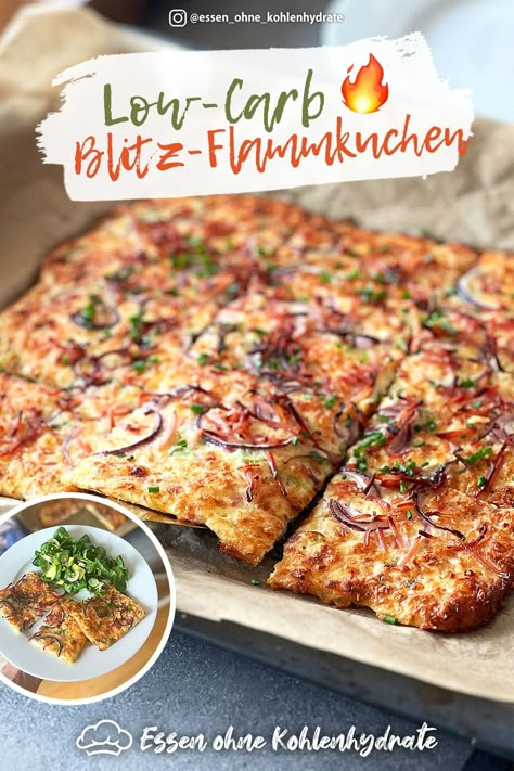 Low Carb Flammkuchen, Dinner Recipes Healthy Low Carb, No Carb Recipes, Healthy Recipes Easy Snacks, Best Low Carb Recipes, Low Carb Breakfast Recipes, Low Carb Pizza, Low Carb Diet Recipes, Low Carb Dinner Recipes