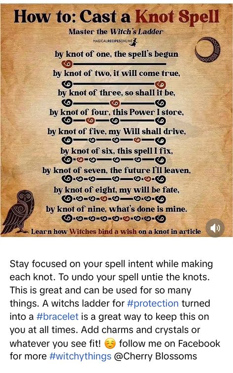 Lost And Found Spell, Knot Magic Spells, Knot Spells, Knot Spell, Pagan Spells, Wicca Recipes, Magic Knot, Paganism Spells, Spells Magic