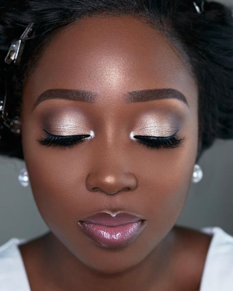 Black Wedding Makeup, Bride Makeup Natural, Black Bridal Makeup, Wedding Hairstyles And Makeup, Wedding Makeup For Brown Eyes, Beautiful Bridal Hair, Makeup For Black Skin, Bridal Makeup Natural, Beautiful Eye Makeup