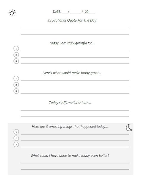 5 Minute Journal Template, 5 Min Journal, 5 Minutes Journal, Journal Prompts For Teens, 5 Minute Journal, Template Study, Five Minute Journal, Journal Prompts For Kids, Morning Journal