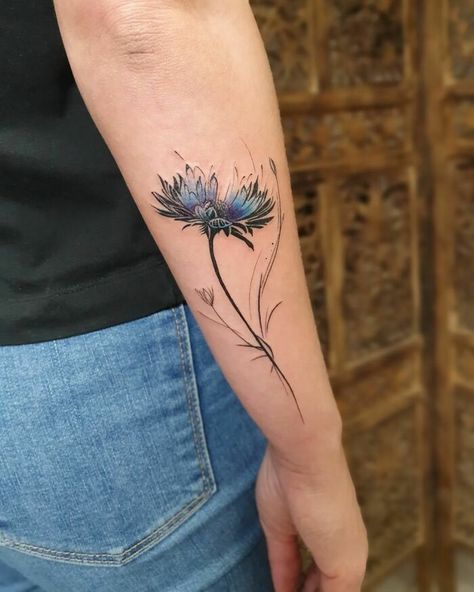 Phacelia Flower Tattoo, Stages Of Flower Blooming Tattoo, Camilla Tattoo Flower, Insect And Flower Tattoo, Camille Flower Tattoo, Watercolour Wildflower Tattoo, Little Foot Tattoos, Realistic Butterfly Tattoo, Candy Tattoo