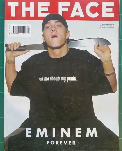 Eminem Poster, Face Magazine, 90s Rappers Aesthetic, The Face Magazine, Eminem Wallpapers, Eminem Photos, Y2k Posters, Eminem Rap, Hip Hop Poster