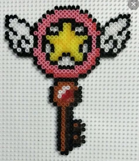 Cardcaptor sakura Hair Styles For Black Hair, Hair Styles Crochet, Styles For Black Hair, Hamma Beads Ideas, Sakura Card Captor, Arte Nerd, Pixel Beads, Pearl Beads Pattern, Art Crochet