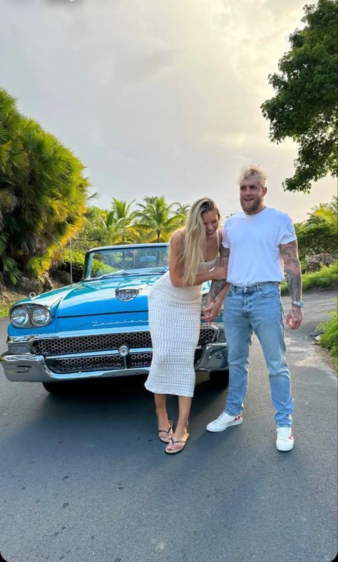 Jake Paul living his best dream love story with his current girlfriend before the fight in his classic car. 💯💕❗️ #jake #jakepaul #pinterest #ideas #love #dreamcar Jake Paul Girlfriend, Logan And Jake Paul, Paul Brothers, Happy Birthday Steve, Paul Young, Female Fighter, Jake Paul, Pinterest Ideas, Attractive Guys