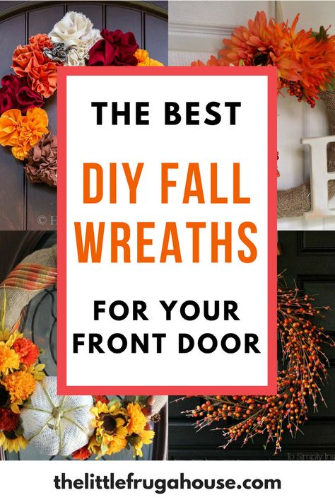 Wreaths are a great and inexpensive way to dress up your front door and welcome guests in. These 16 easy DIY fall wreaths for your front door are the perfect easy fall décor. Find the perfect rustic wreath with burlap, a grapevine wreath, and so many pretty ribbons! Diy Fall Grapevine Wreath, Fall Grapevine Wreath Ideas, Diy Fall Wreaths, Wreath With Burlap, Plaid Diy, Fall Deco Mesh Wreath, Easy Fall Wreaths, Fall Deco Mesh, Fall Grapevine Wreaths