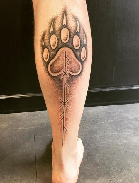 Bear claw lifeline tattoo