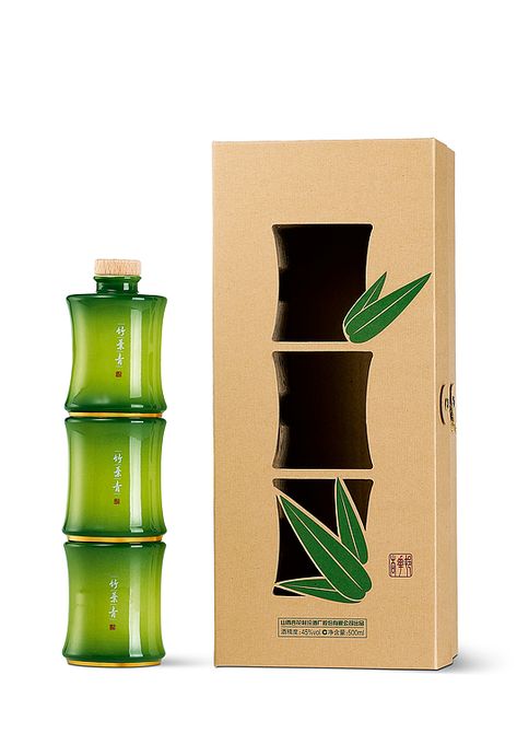 Bamboo Packaging, Bamboo Bottle, Bamboo Leaf, Art Appliqué, Cool Packaging, Chinese Garden, Liquor Bottle, Red Dot Design, Packing Design