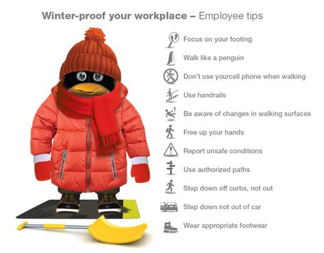 Winter-proof your workplace to stop slips and falls - SFM Mutual Insurance Workplace Safety Tips, Safety Quotes, Safety Talk, Safety Dance, Winter Safety, Wet Floor Signs, Snow Theme, Safety Posters, Safety Rules