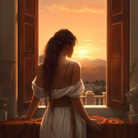 Ancient Rome Clothing, Rome Girl, Ancient Rome Aesthetic, Roman Clothes, Roman Dress, Sunset Girl, Medieval Woman, Underwater City, Queen Aesthetic