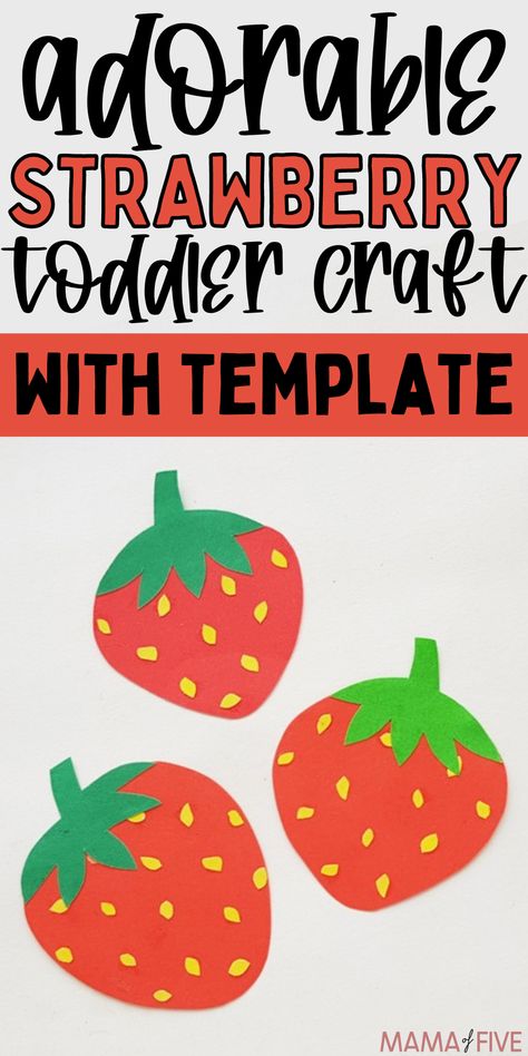 Are you looking for a fun craft all about strawberries? This toddler craft is one of the best! Strawberry Crafts For Toddlers, Strawberry Crafts Preschool, Strawberry Craft, Strawberry Printable, February Lesson Plan, Strawberry Crafts, February Lessons, June Crafts, Easy Preschool Crafts