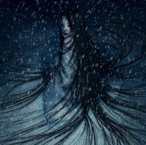 Japanese Yokai, Yuki Onna, Japanese Legends, Rhapsody In Blue, Japanese Mythology, Art Japonais, Mythological Creatures, Sci Fi Art, Community Art