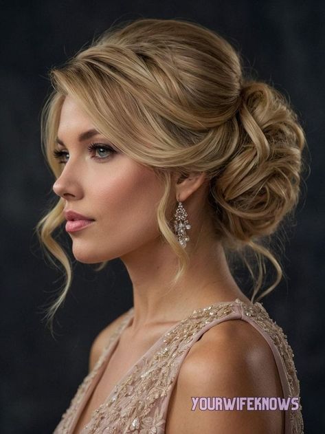 Summer Long Hairstyles, Mother Of The Bride Updos, Mob Hair, Mother Of The Bride Hairdos, Mother Of The Groom Hairstyles, Bride Updo, Side Swept Hairstyles, Wedding Updos, Mother Of The Bride Hair