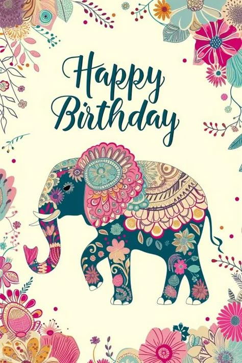 Free Elephant Birthday Happy Birthday Elephant Image, Birthday Message For Friend Friendship, Happy Birthday Elephant, Elephant Birthday Card, Happy Birthday Music, Birthday Wishes For Wife, Birthday Cards Images, Happy Birthday Woman, Birthday Memes