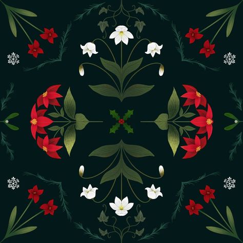 WINTER FLOWERS 🌹 for #jehanestwelvedays! Christmas rose (hellebore), amaryllis and poinsettia 🥀 Patterns are something I find challenging so I went simple for this one. I quite like an understated Christmas print so I made some quick mockups! Tag us with your #jehanestwelvedayswinterflowers ❤️ Your J-Team co-hosts are: @jehane_ltd @bonbiforest @illustrationsbymajali @emmagrant_illustrator @traceyenglish @catherinerowedesigns @meghannrader @bex_parkin @katherinequinnillustration @kate... Vintage Christmas Floral Illustration, Christmas Flowers Illustration, Poinsettia Illustration, Christmas Plants, Christmas Rose, Christmas Flowers, Winter Flowers, Flower Graphic, Plant Pattern