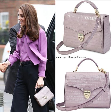 Kate Middleton Lilac Midi Mayfair-Aspinal London Lilac Handbag Outfit, Kate Middleton Purses, Aspinal Of London Mayfair Bag, Kate Middleton Handbags, Aspinal Of London Bag, Celebrity Handbags, Formal Bag, Kate Bags, London Bags