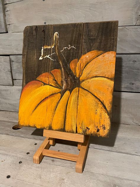 Painting On Pallet Wood, Fall Pallets, Bel Art, Pallet Painting, Tree Wall Decor, Pallet Art, Autumn Painting, Blossom Trees, Pallet Wood