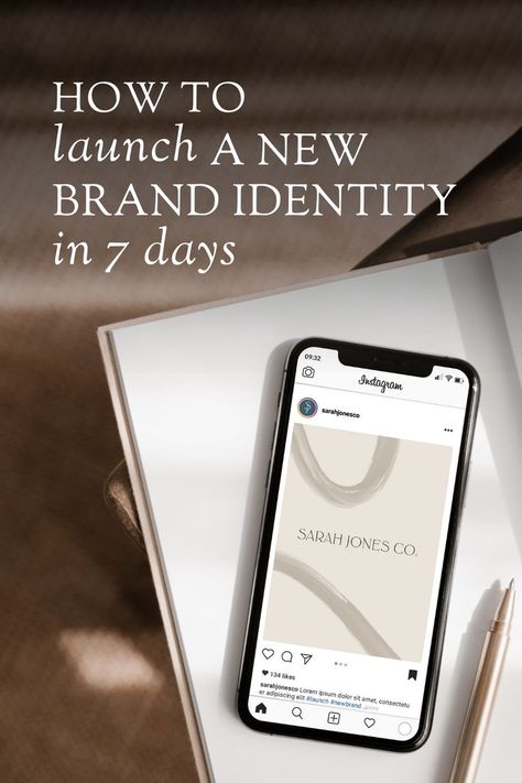 How to launch a new brand identity in 7 days Rebrand Instagram Post, Rebranding Fashion Brand, Rebranding Instagram Post, Launching A Brand, Launching Product Ideas, Product Launch Instagram Post Ideas, Instagram Brand Launch, How To Launch A Business, Rebrand Launch Ideas