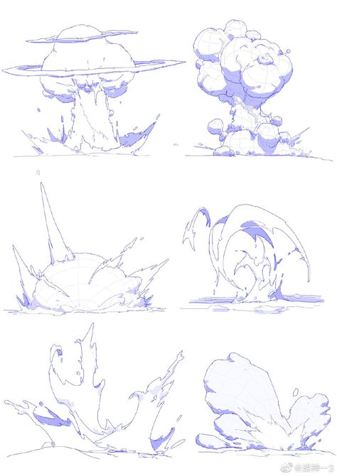 Explosion Drawing, Kartu Pokemon, Comic Tutorial, Concept Art Tutorial, Animation Sketches, Magic Design, Animation Tutorial, Drawing Expressions, Animation Reference