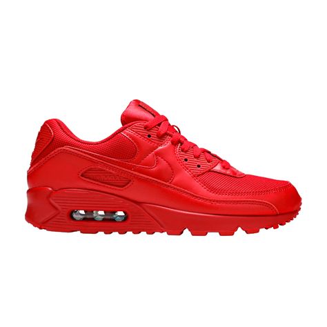 Check out the Air Max 90 'Triple Red' on GOAT Air Max Nike, Air Max Shoes, Nike Shoes Air Max, Mens Nike Air, Nike Air Max 90, Adidas Nike, Air Max Sneakers, Men's Nike, Mens Shoes Sneakers