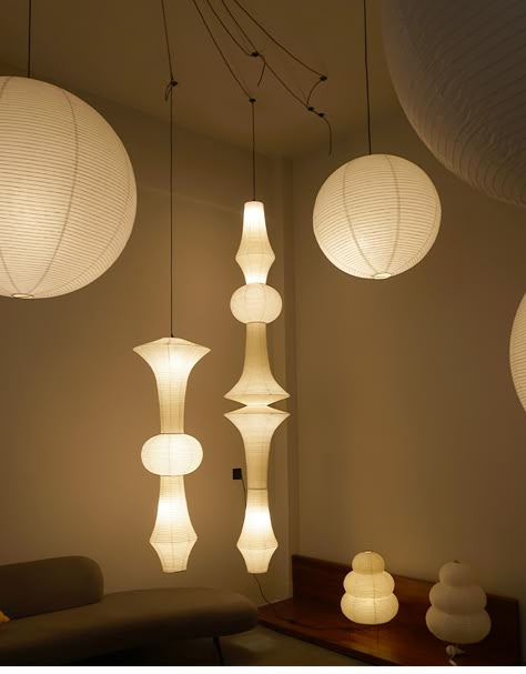 Noguchi Light Pendant | Noguchi Hanging Lamp | Noguchi Pendant Lamp | Akari Ceiling Lamp - Pendant Lights - Aliexpress Japanese Pendant Light, Fairy Lights Decor Bedroom, Paper Lantern Chandelier, Japanese Paper Lamp, Bedroom Wabi Sabi, Paper Lights, Interior Lighting Design, Paper Lamps, Wabi Sabi Design