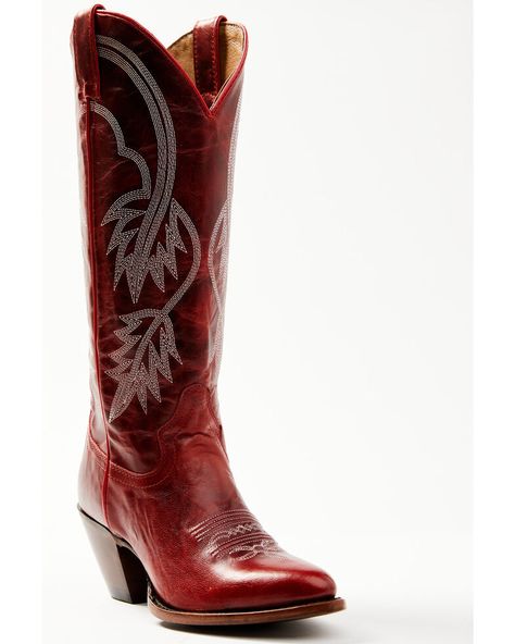 Idyllwind Womens Icon Embroidered Western Tall Boot - Round Toe, Red Red Cowgirl Boots, Knee High Western Boots, Womens Cowgirl Boots, Boot Barn, Buy Boots, Wedding Boots, Leather Western Boots, Tall Boot, Red Boots