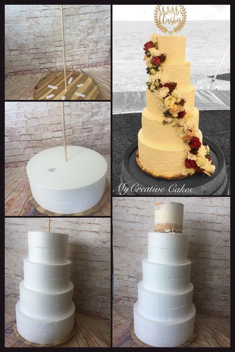 My dummy wedding cake 🍰 Dummy Wedding Cakes, Styrofoam Wedding Cake Diy, Dummy Wedding Cake Diy, Foam Cake Decoration, Dummy Cake Wedding, Dummy Cake Designs, Styrofoam Wedding Cake, Fake Wedding Cake Ideas, Diy Fake Wedding Cake