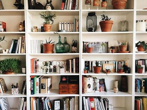 These 15 Shelfies Will Help You Up Your Book Instagram Game Shelfie Bookshelves, Bookshelf Inspiration, Apartment Hacks, Cool Bookshelves, Bookcase Styling, Welcome To My House, Book Instagram, Bookshelf Styling, Minimalist Room