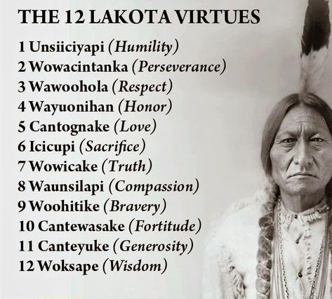 White Wolf: 12 Lakota Virtues, Essential to balance and happiness. (VIDEO) Teaching Native American History, Native Quotes, American Indian Quotes, Native American Prayers, Native American Spirituality, Survival Hacks, Lakota Sioux, American Quotes, Indian Quotes