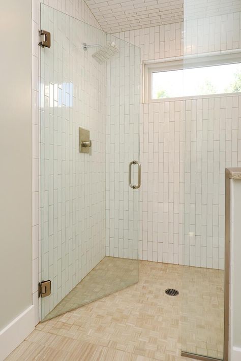 Shower Threshold, Shower Curb, Double Shower, Heritage House, Corner Shower, Bathroom Redo, Bathroom Floor, Universal Design, Bathroom Style