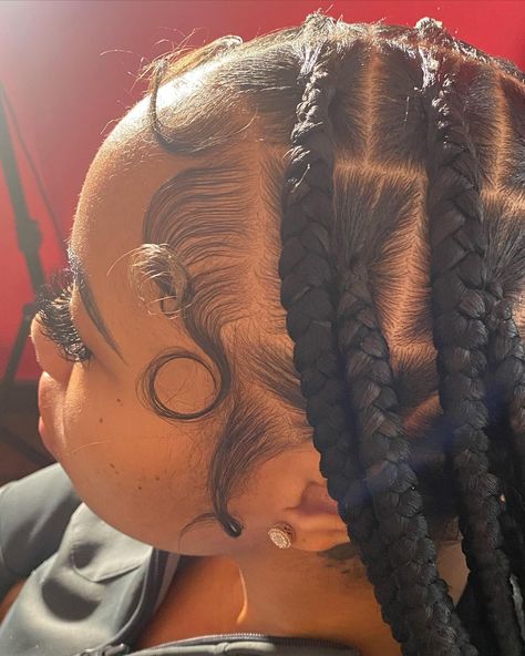 Edges Inspo With Braids, Two Feed In Braids, Wispy Edges, Braids Edges, Messy Edges, Dramatic Edges, Edges Hair, Cute Braided Hairstyles, Braids Hairstyles Pictures