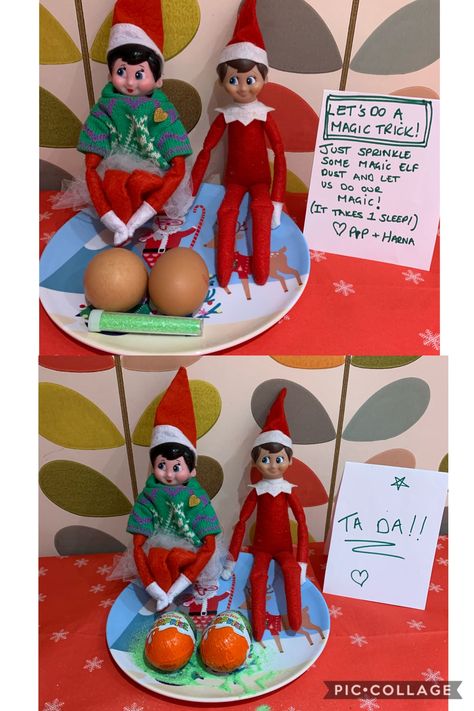 Elf Egg Magic Trick, Kinder Egg Elf On The Shelf, Elf Kinder Egg, Elf On The Shelf Kinder Egg, Elf On The Shelf Movie Scenes, Elf Magic Trick, Magic Shelf, Elf On The Shelf Easy, Elf Ideas Easy