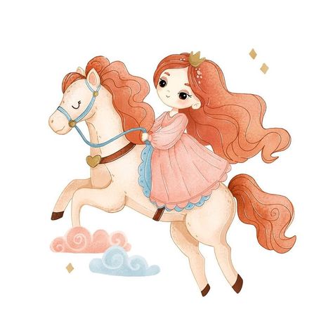 👑 Riding into Monday like a princess on a horse! 😄❤️ Let’s conquer this week with tiaras on and sprinkle some fairy-tale magic on our… | Instagram Princess On A Horse, Princess Horse, Princess Illustration, Photo Reels, Character Pictures, Horse Illustration, Happy Minds, Cartoon Character Pictures