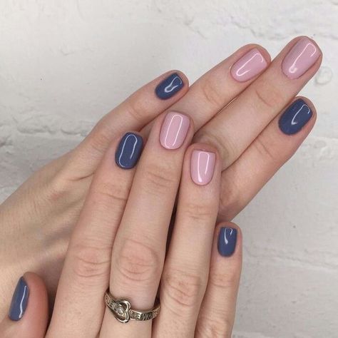 Nail Polish Combinations, Light Pink Nail Polish, Nagellack Trends, Light Pink Nails, Shaped Nails, Nails Colors, Colour Combos, Best Nail Art Designs, Blue Nail