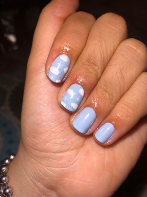 Nails Nubes, Cloud Nails, Uñas Aesthetic, Sky Nails, Semi Permanente, Cute Simple Nails, Gelish Nails, Simple Acrylic Nails, Classic Nails