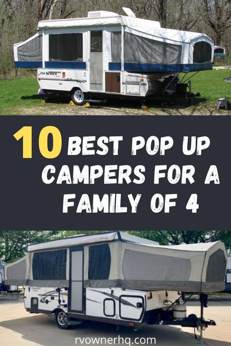 New Pop Up Campers, Pull Behind Campers, Best Pop Up Campers, Pop Up Campers, Small Trailer, A Family Of Four, Popup Camper, Rv Lifestyle, Family Of 5