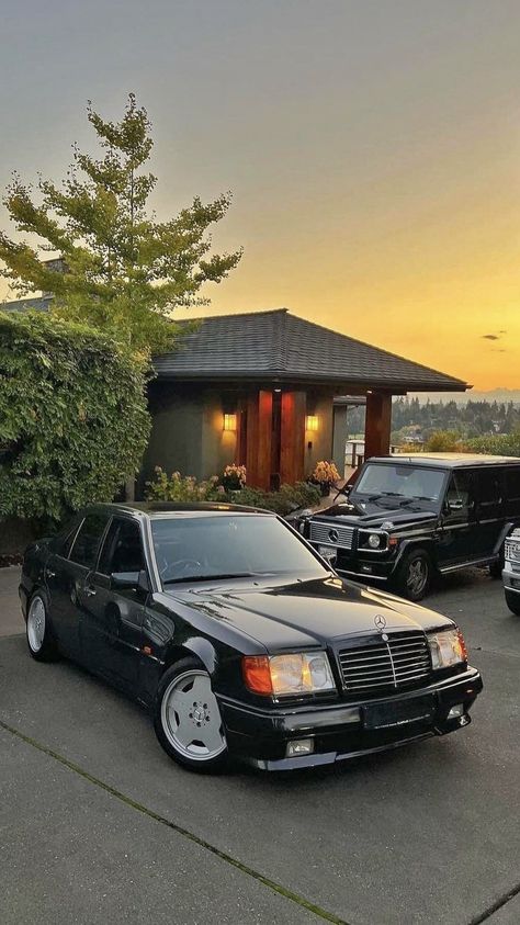 Sunset Village, Mercedes W140, Mercedes Classic, Village Cottage, Mercedes Benz Wallpaper, Mercedes Wallpaper, Mercedes 190, Mercedes W124, مرسيدس بنز