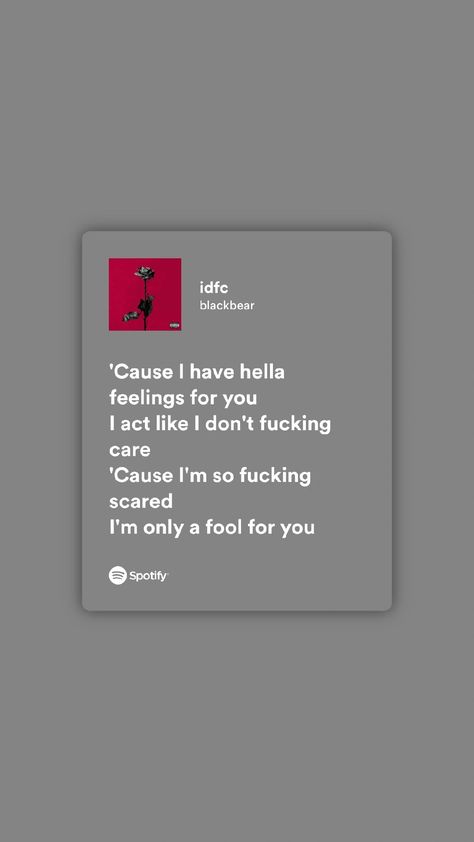 Idfc Song Lyrics, Idfc Quotes, Idfc Song, Idfc Aesthetic, Blackbear Lyrics, Idfc Blackbear, Song Aesthetic, Iphone Wallpaper Music, Meaningful Lyrics