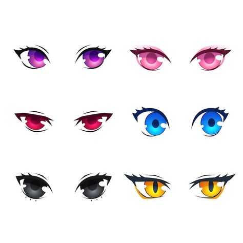 Anime Eyes Reference, Eyes Reference, Chibi Eyes, Anime Eye Makeup, Anime Inspired Outfits, Art Style Inspiration, Anime Tattoos, Eye Design, Anime Eyes